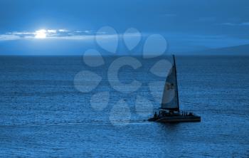 Royalty Free Photo of a Sailboat in Hawaii