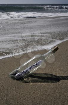 Royalty Free Photo of a Love Message in a Bottle