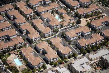Royalty Free Photo of an Aerial View of Apartments in San Diego