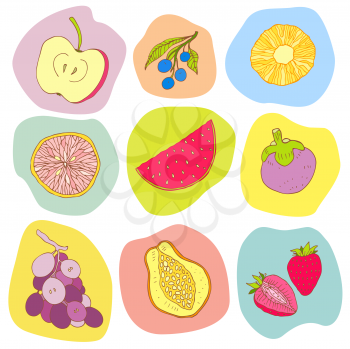 Royalty Free Clipart Image of Fruits