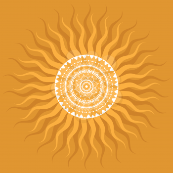 Mandala. Sun. Indian decorative pattern.