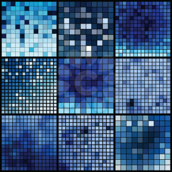 Set Abstract mosaic backgrounds. Geometric vector illustration