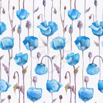 Hand Drawn Watercolor Floral pattern. Flower seamless background