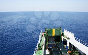 Royalty Free Photo of a View of the Mediterranean Sea From a Ferry Boat