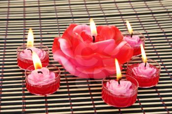 Royalty Free Photo of Rose Candles