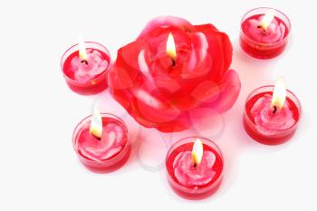 Royalty Free Photo of Rose Candles