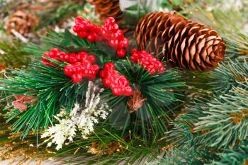 Christmas colorful decoration closeup image.