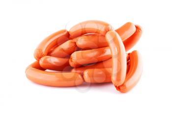 Sausages isolated on white background.