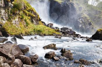 The part of Latefossen, one of the biggest waterfalls in Norway.