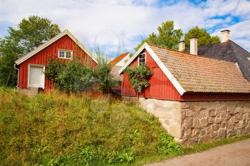 Traditional old houses in Oslo, Norway.