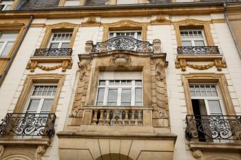 Old building with beautiful ornaments in Luxembourg.