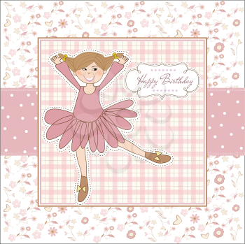 Royalty Free Clipart Image of a Happy Birthday Ballerina