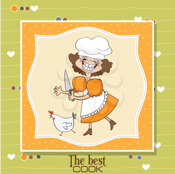 the best cook certificate with funny cook who runs a chicken