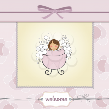 romantic baby girl shower card