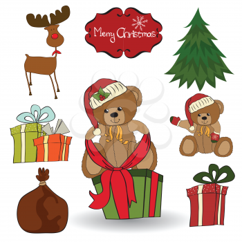 Christmas decoration elements set in vector format