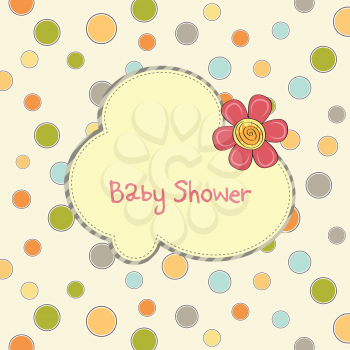 baby shower card with pink flower