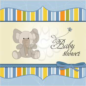 new baby boy announcement card with elephant
