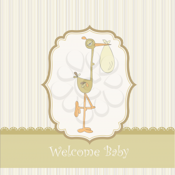 baby shower card with stork