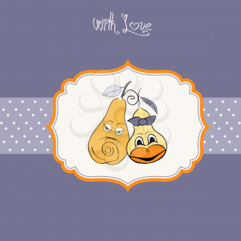 pears in love, valentine's card