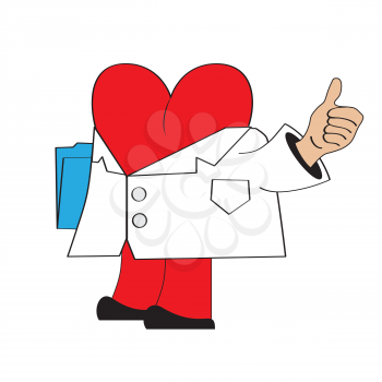 cartoon doctor heart, illustration in vector format