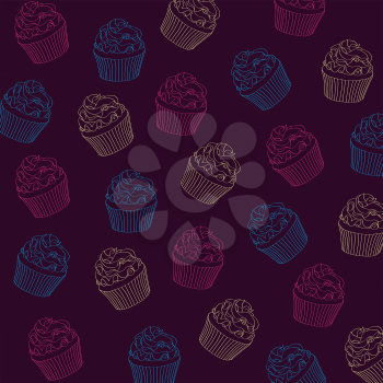 cupcakes pattern, vector format eps10