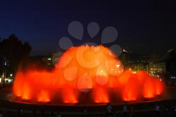 The famous Montjuic Fountain in Barcelona.Spain.