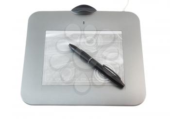 Pen tablet on white background. Isolated