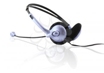 Headset with a microphone. Isolated