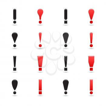 Royalty Free Clipart Image of a Bunch of Exclamation Marks