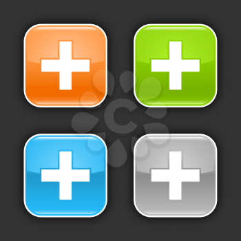 Royalty Free Clipart Image of a Set of Plus Icons