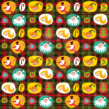 Christmas seamless background, plaid pattern, wrapping paper