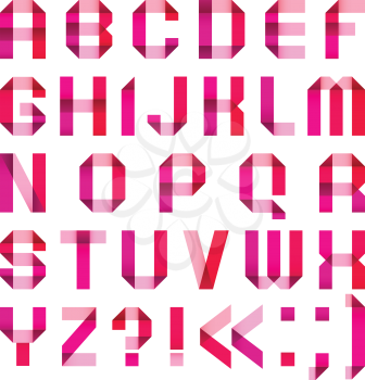 Spectral letters folded of paper - Roman alphabet (A, B, C, D, E, F, G, H, I, J, K, L, M, N, O, P, Q, R, S, T, U, V, W, X, Y, Z)
