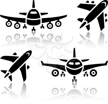 Set of transport icons - Plane, vector illustration