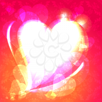 Hearts, speech bubble, ornamental background. Eps10