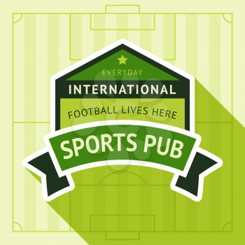 Sport pub badge, vector illustration 10 EPS, on a green background