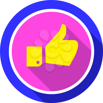 Thumbs up, bright color on a white background, vector illustration