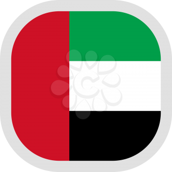 Flag of Arab Emirates. Rounded square icon on white background, vector illustration.