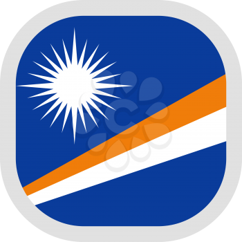 Flag of Republic of the Marshall Islands. Rounded square icon on white background, vector illustration.