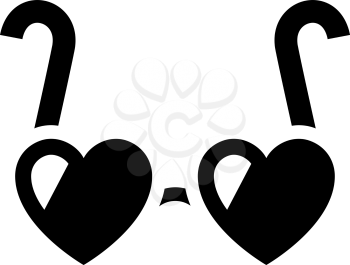 Love icon or Valentine's day sign designed for celebration. Black vector symbol isolated on white background, flat style.