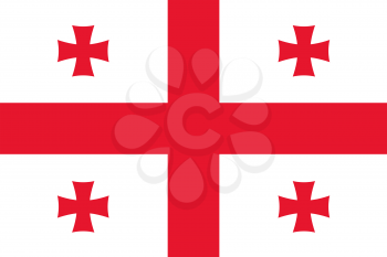 Flag of Georgia. Rectangular shape icon on white background, vector illustration.