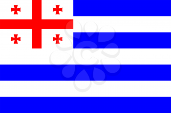 Flag of Adjara. Rectangular shape icon on white background, vector illustration.