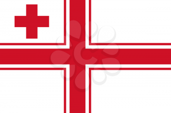 Flag of Naval Ensign of Tonga. Rectangular shape icon on white background, vector illustration.