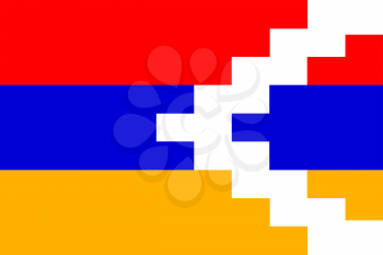 Flag of Nagorno Karabakh Republic. Rectangular shape icon on white background, vector illustration.