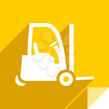 Loader, transport flat icon, sticker square shape, modern color