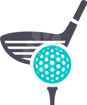 Golf, gray turquoise icon on a white background