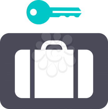 Luggage storage, gray turquoise icon on a white background