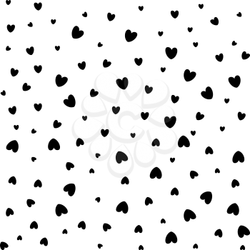 Seamless background with little black hearts, simple vector design element