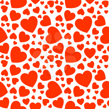 Background with red hearts, simple vector design element