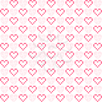 Valentine's day pattern with hearts, simple vector design
