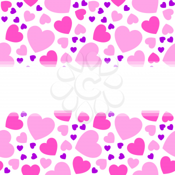Valentine's day, pattern with pink hearts, simple vector design element